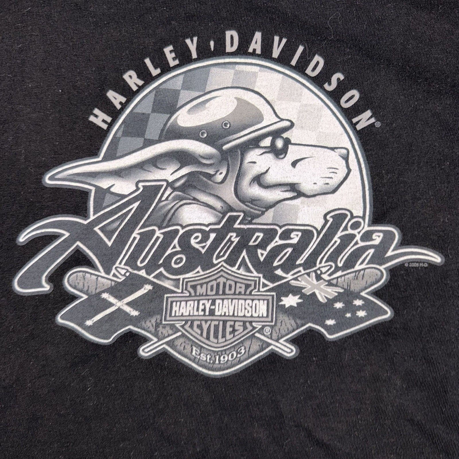 Vintage 2005 Harley Davidson Australia T Shirt Black Eagle Biker Motorcycle XXL