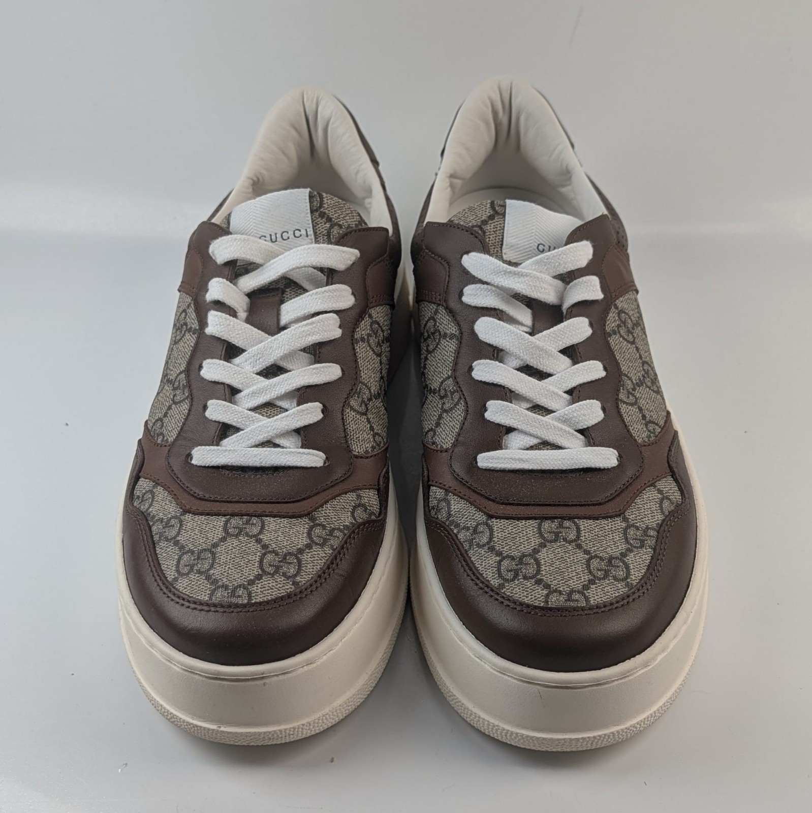 Gucci Men’s Sneaker Beige and Ebony GG Supreme, Gucci Size 8..5