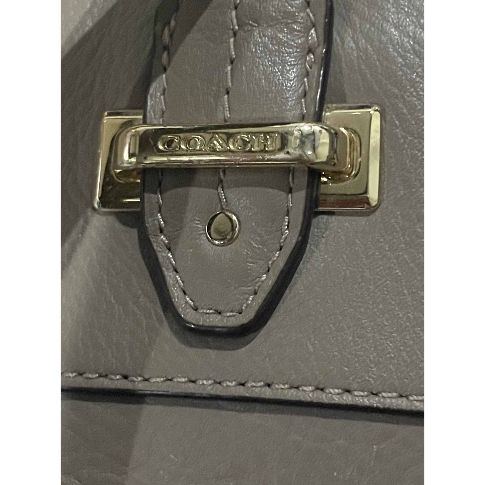 Coach Gallery Tote Taupe Leather Shoulder Bag Gold Hardware F79608ll large tote