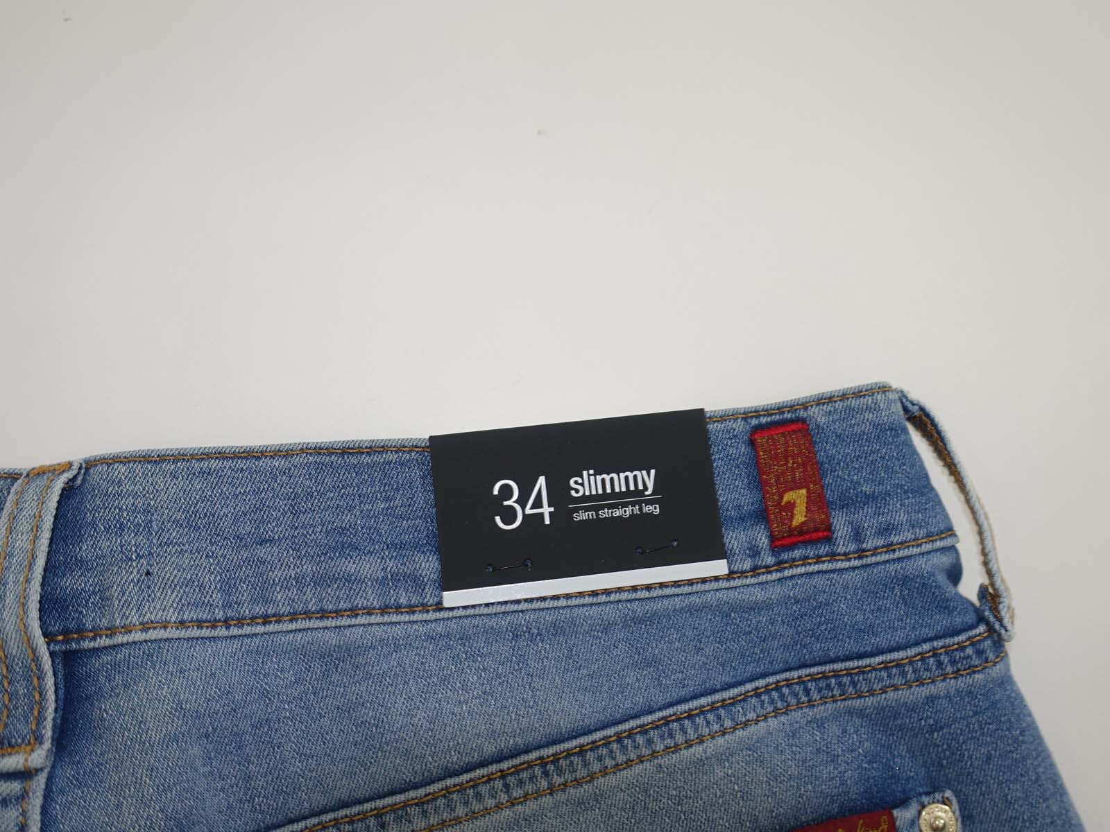 7 For All Mankind Men’s Slimmy Slim Straight Jeans Size 34 x 33 NWT Laguna Wash