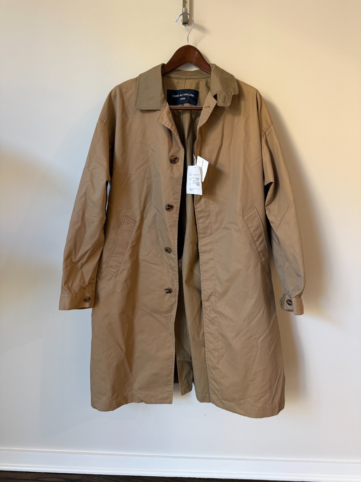 🔥 Comme Des Garcons Home C002 Long Coat Beige S [Fits Oversized – Large]
