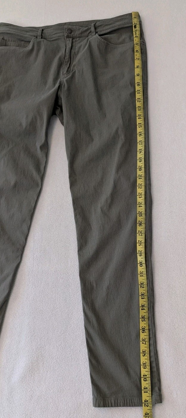 Lululemon Stretch Khaki Pants Waist 36″ Inseam 33″ Length 42″ Size 16 *READ