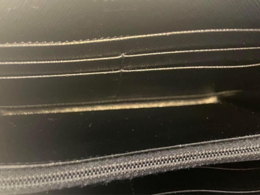 PRADA Long Wallet Round Zipper Triangle Plate Nylon
