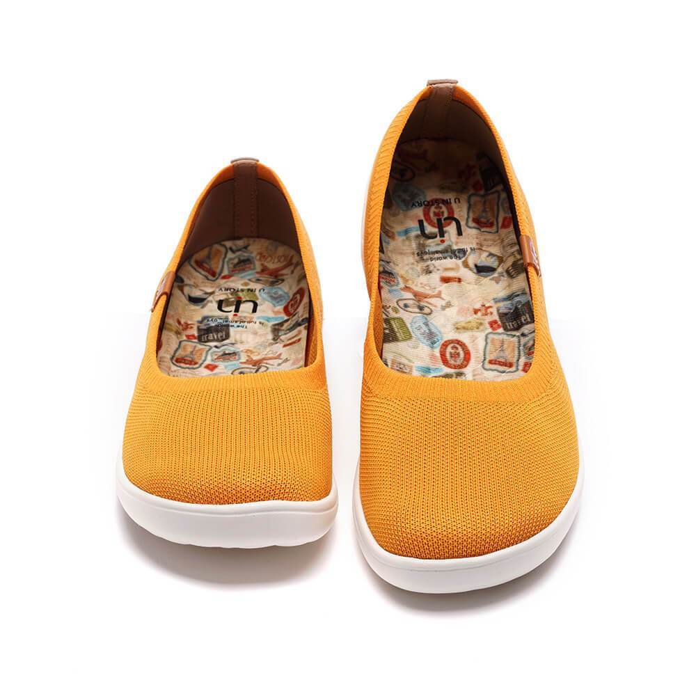 Women Size 5-12 UIN Slip On Shoes Canvas Comfortable ” Valencia knitted orange”