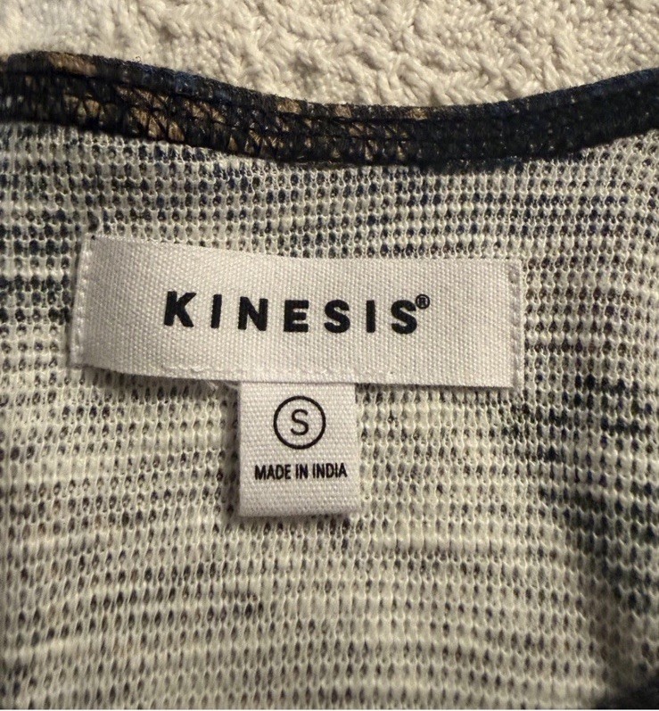 Kinesis Womens S Long Sleeve Top Spot Wave Print Athleisure Casual Blouse New