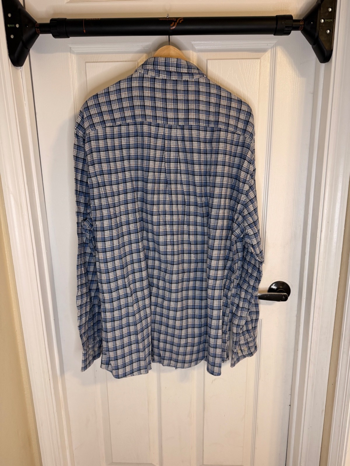 Jos A Bank 1905 Flannel Shirt Mens XXL Tailored Fit Blue Plaid Button Up NWT