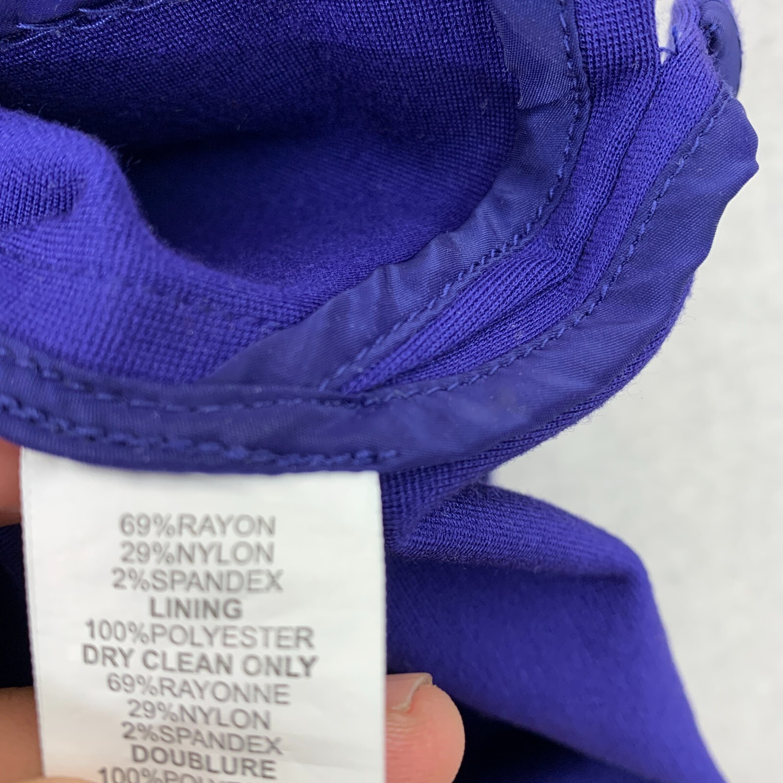 Trina Turk Top Womens Size 12 Blue Stretch Crop Zipper Closure