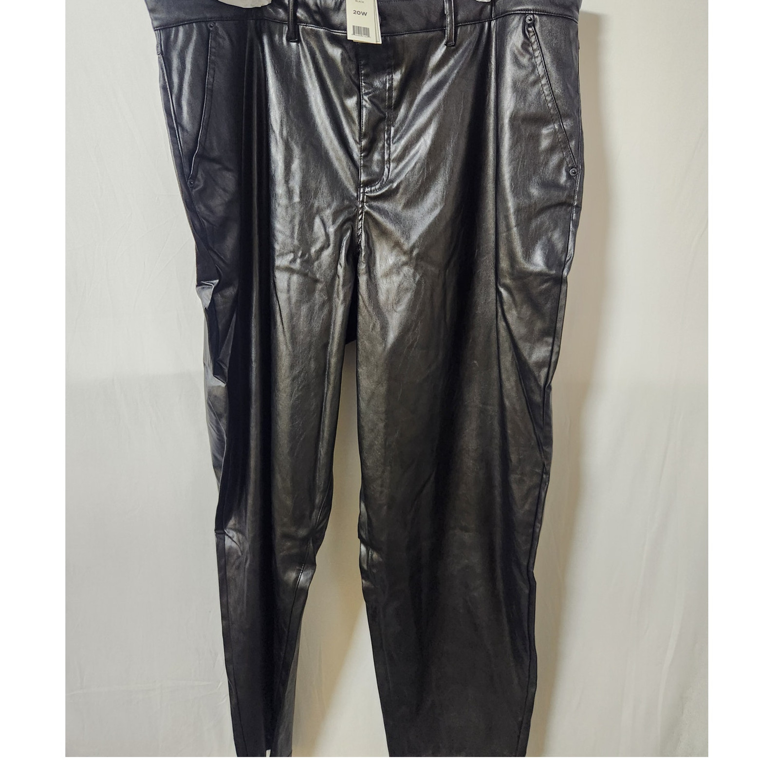 Juicy Couture Black Faux Leather Pants Plus Size 18W High Rise Slim Leg NWT