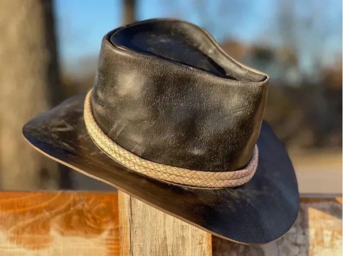 Arthur Morgan Hat RDR2 Replica Handmade Genuine Cowhide Leather Western Cowboy