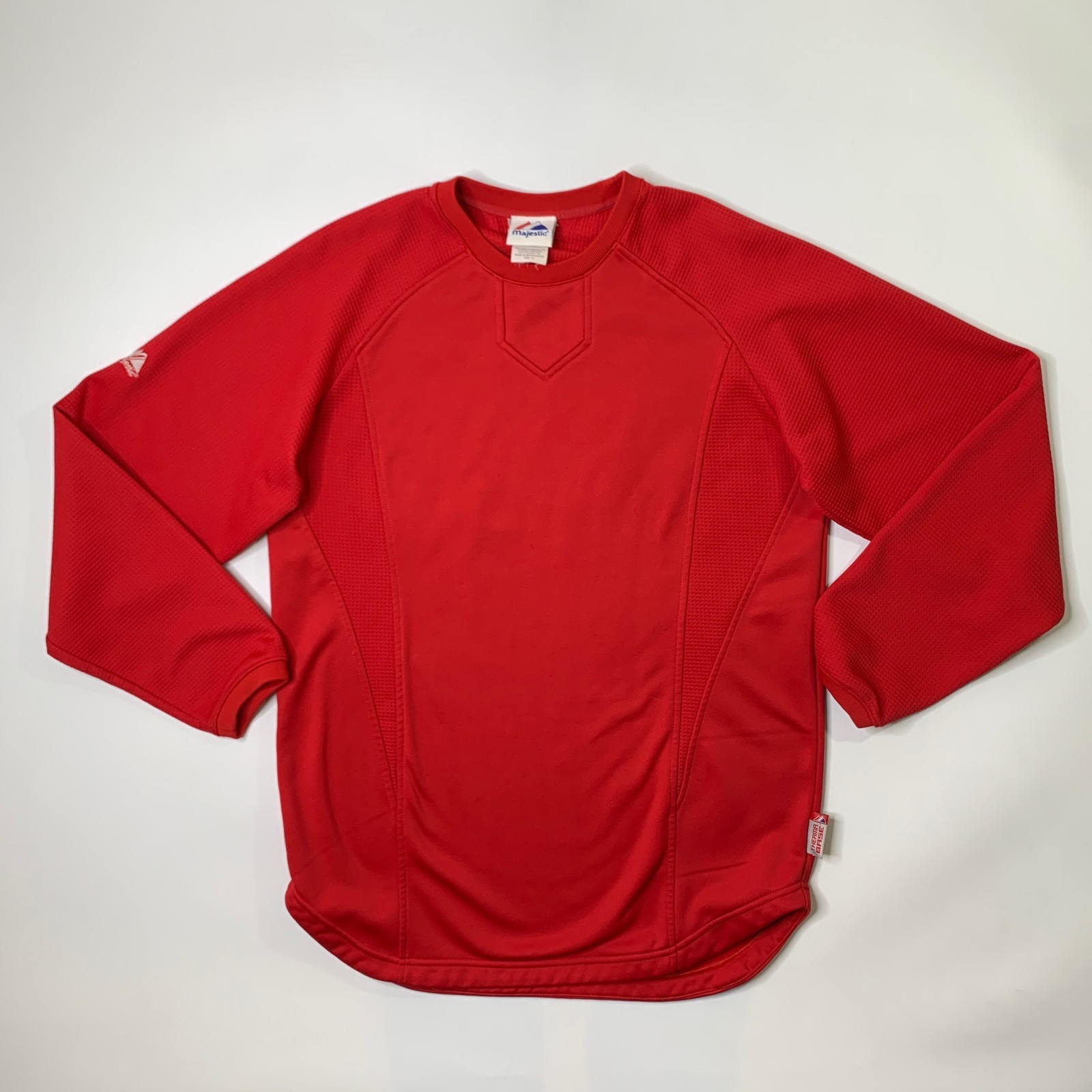 Majestic Sweatshirt Mens Small Red Therma Base Batting Practice Warm Up Pullover