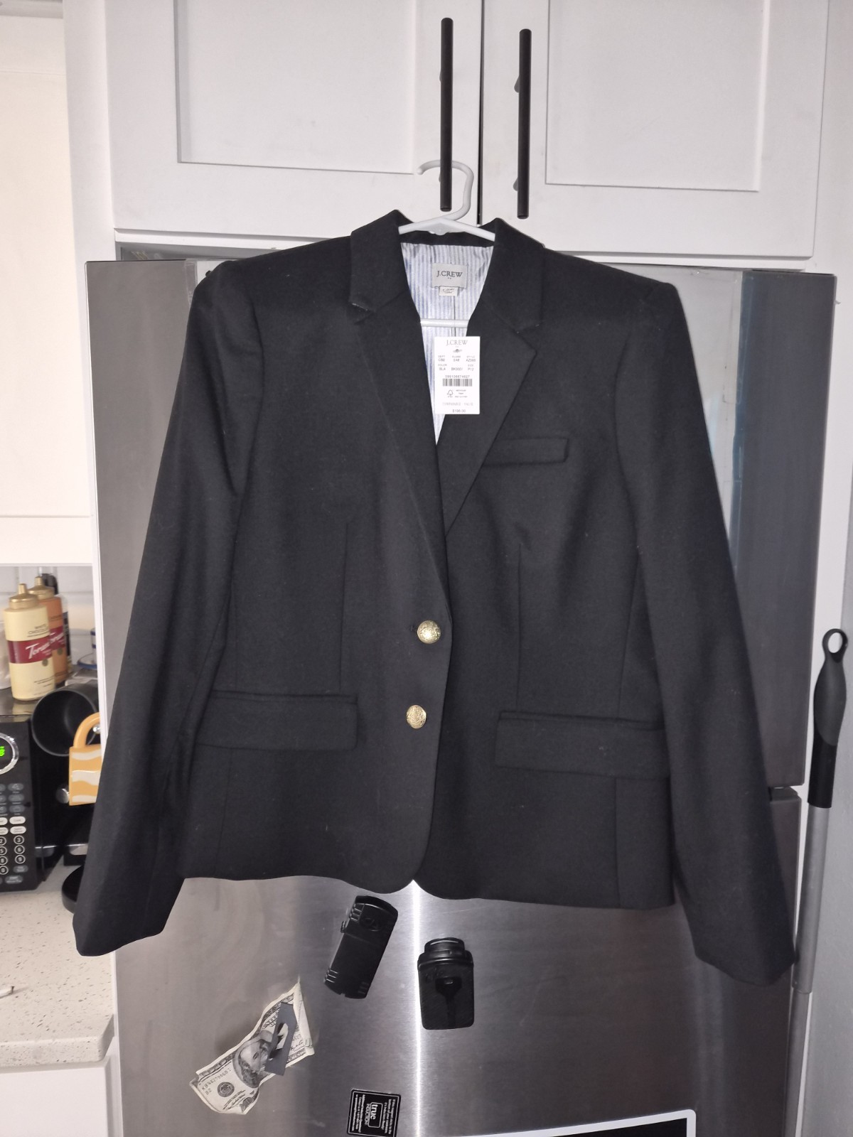 J Crew Blazer- BLACK Jacket Women Blazer Women Long Sleeve- 2 Button