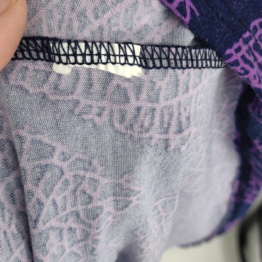 Lu La Roe Irma Tee navy with purple leaves leaf shirt