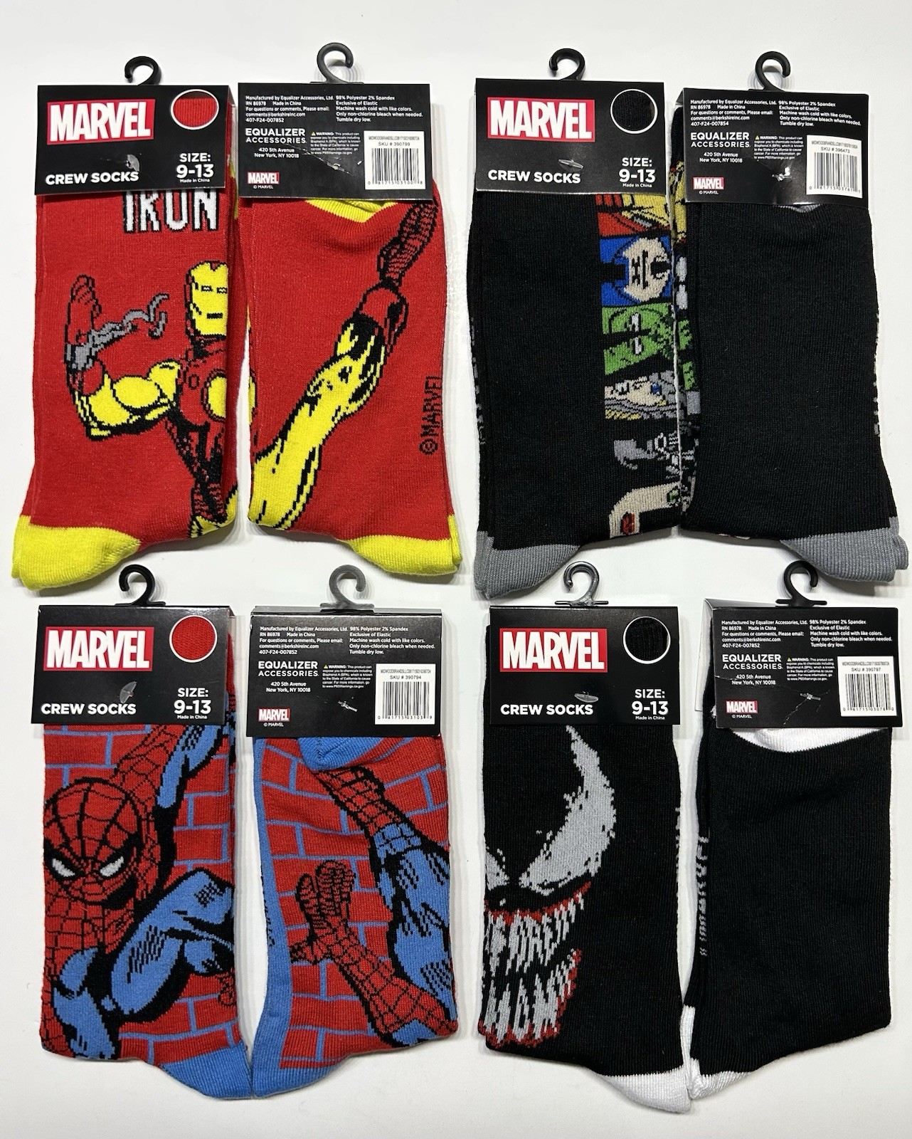Marvel Odd Sox Crazy Funny Novelty Crew Socks Adult Men’s Women’s Size 6-12