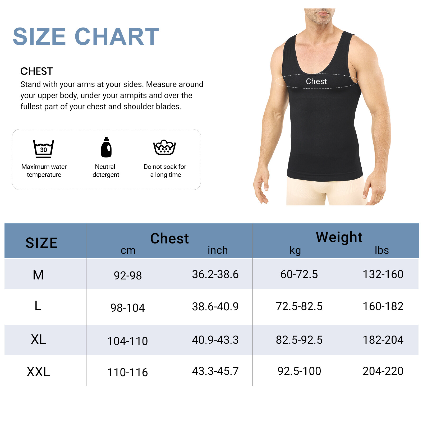 2 Pack Men Body Shaper Compression Vest for Chest Abdomen Control Slim Fit Tank