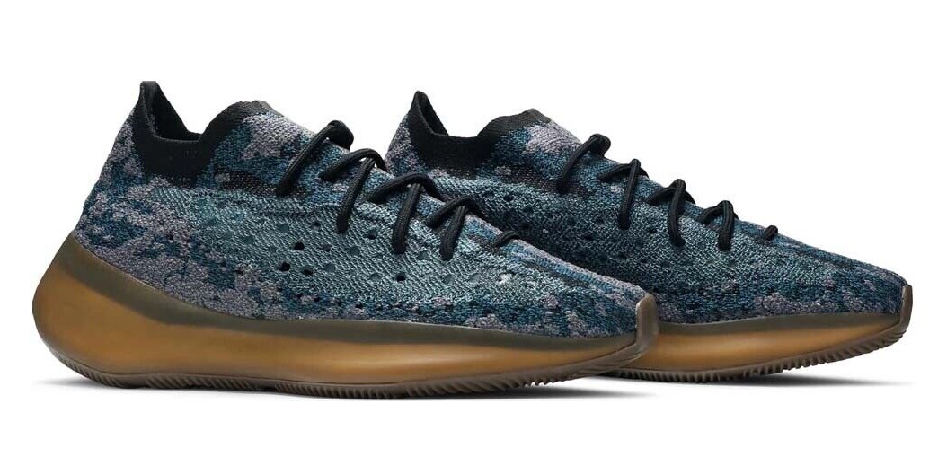 adidas Yeezy Boost 380 Sneakers Blue Camo Running Trainers Laceless Men Shoes