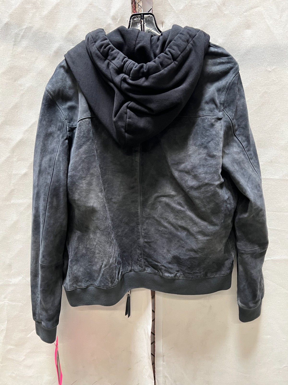 ALLSAINTS Suede Troy Bomber With Detachable Hood, Size Large, NWT $569.00