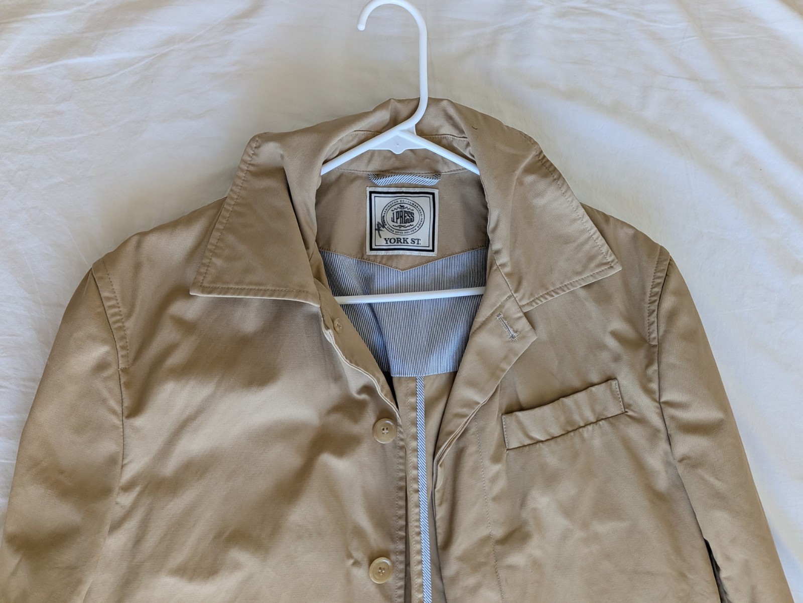 J.Press Beige Rain/Car Coat Size S/M