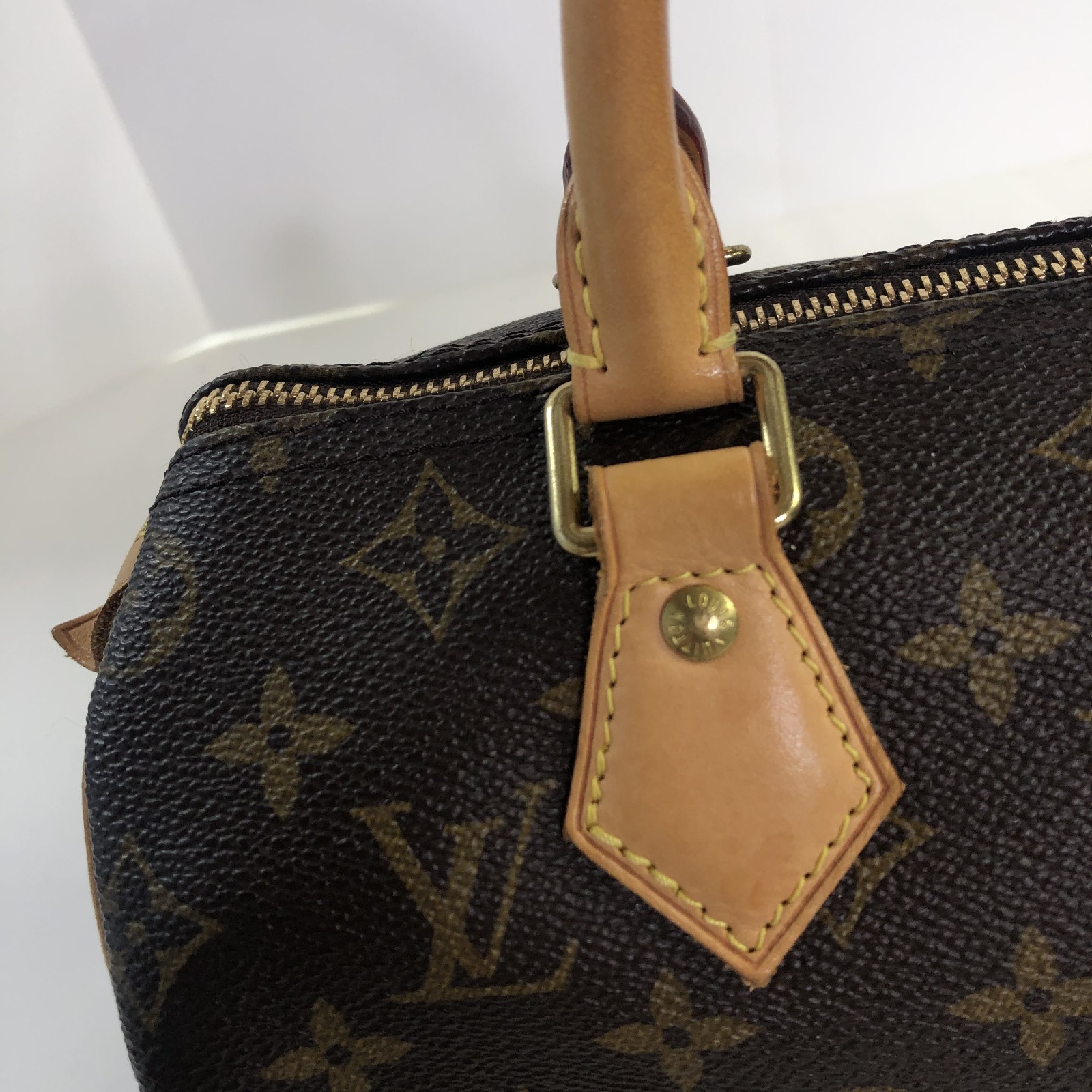 Louis Vuitton Monogram Speedy 25 Handbag Padlock/Keys Brown Made In US 2018