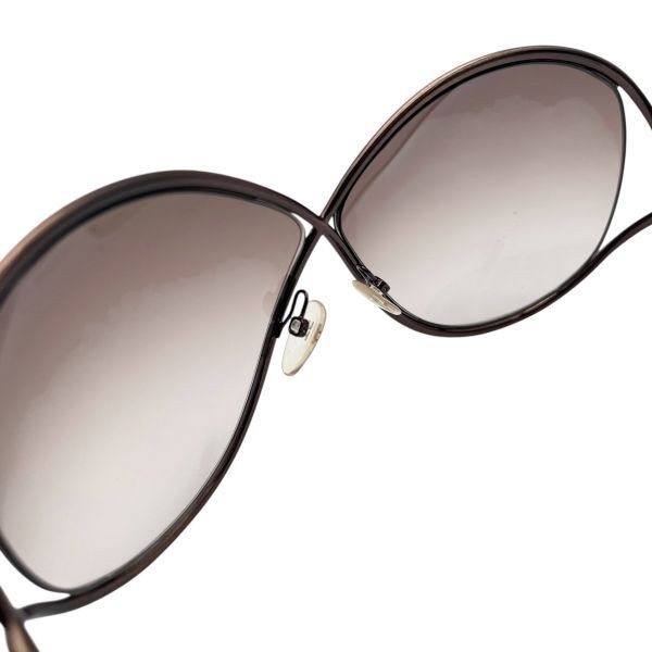 Tom Ford Lilliana TF131 Sunglasses 66mm Gradient Dark Brown Metal Used
