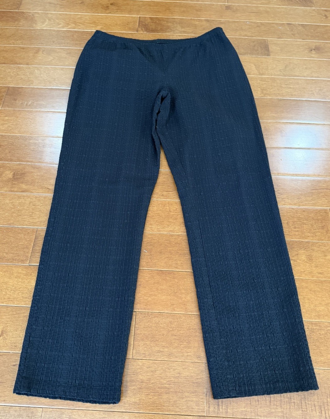 Babette Black Textured Nylon & Elastane Elastic Waist Pants Sz. XL