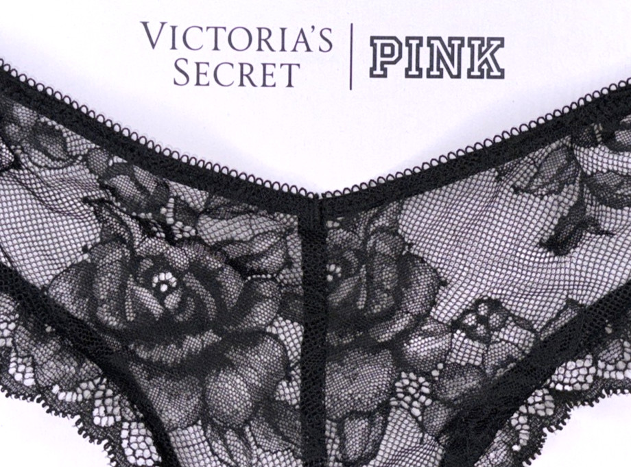 Victorias Secret Very Sexy NWT Medium Black Crotchles Lace Strappy Cheeky Panty.