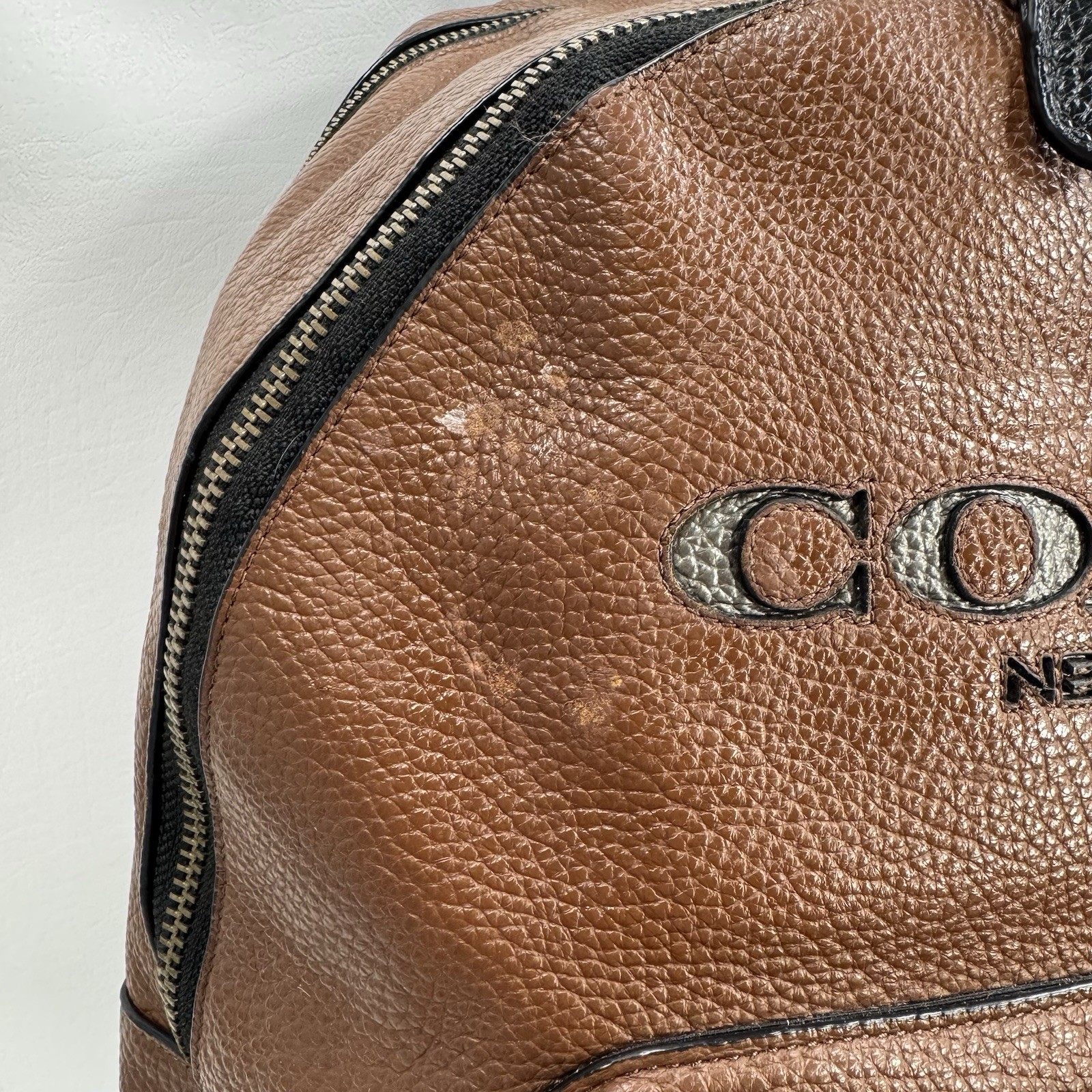 Coach West Brown Pebbled Leather Laptop Backpack F37802 – See Details