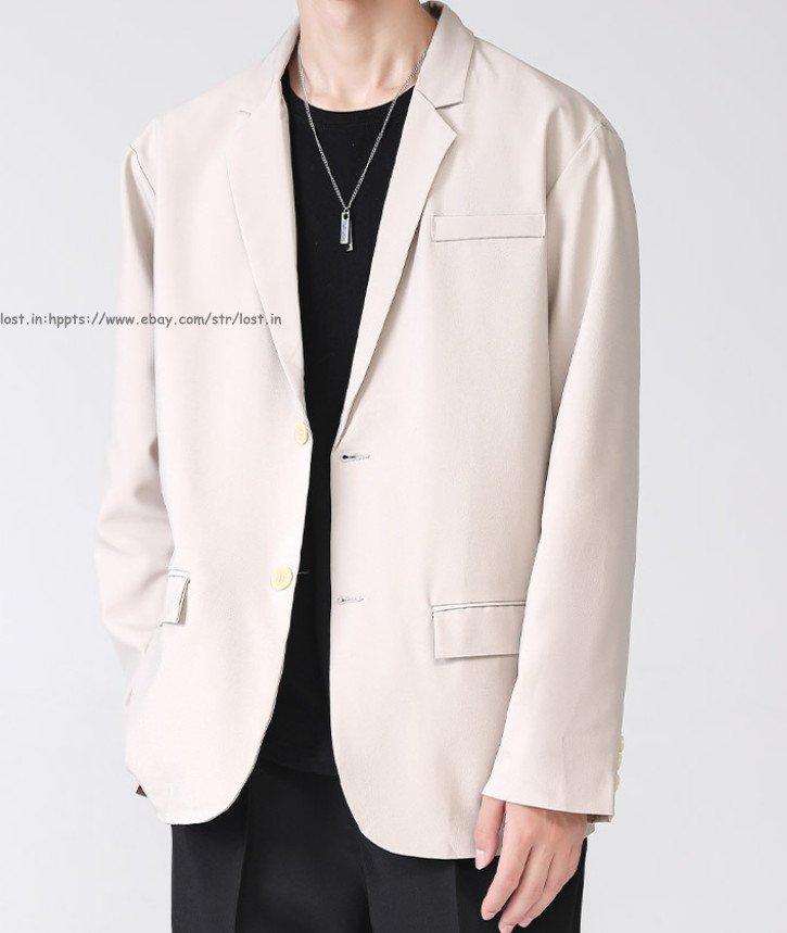 Men Slim Fit Casual Button Blazer Summer Thin Casual Suit Jacket Business Coats