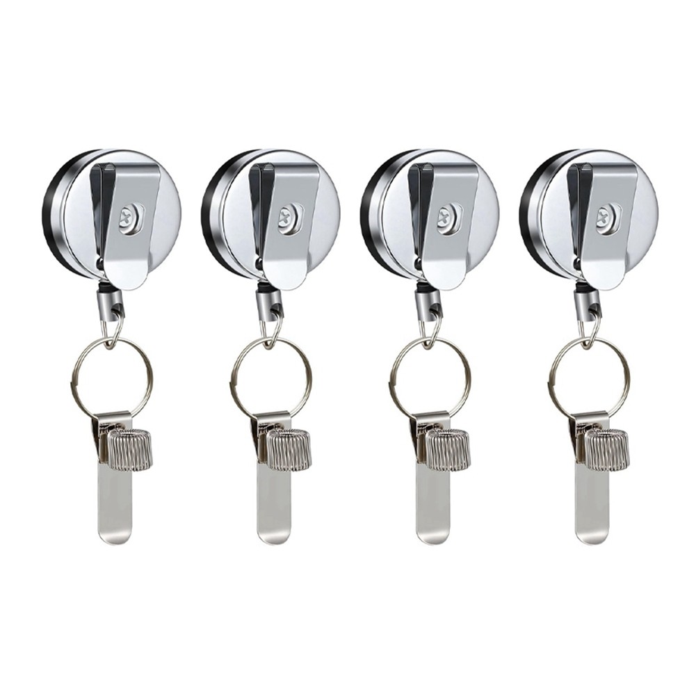 4pcs Retractable Pull Pen Pencil Holder with Belt Clip Key Universal2169