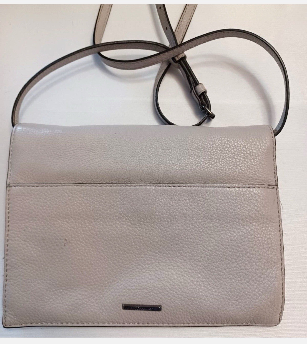 Rebecca Minkoff Small Distressed Regan Clutch in Putty