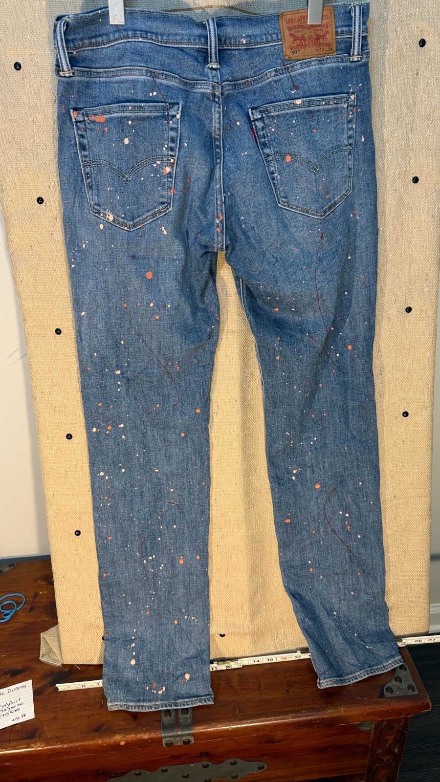 Levis 511 Jeans Lot 3 Pair Bundle 34×34 34×32 34×30 Distressed Paint