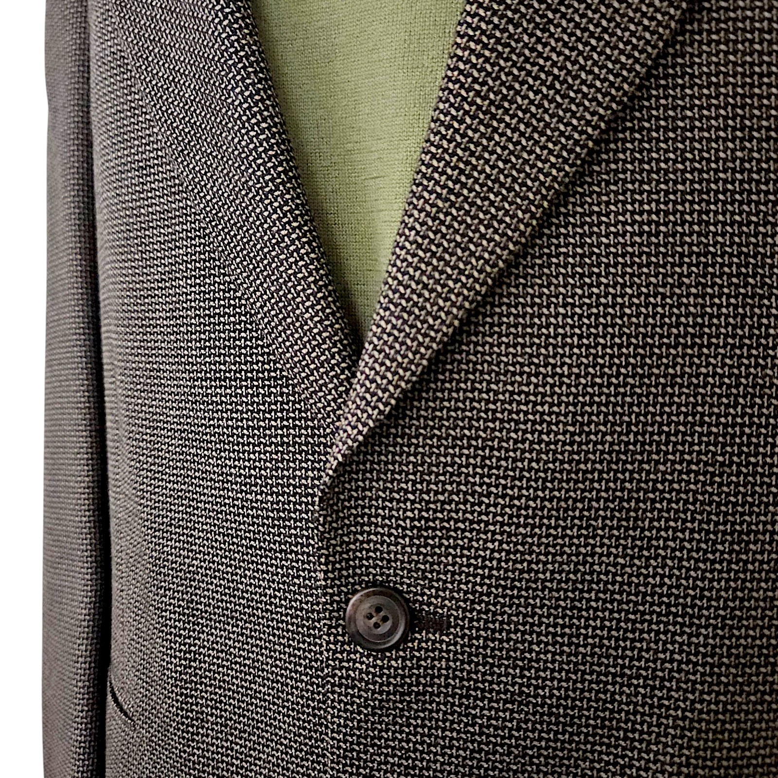 Yves Saint Laurent YSL Mens 44 L Blazer Sport Coat Jacket Woven Worsted Wool