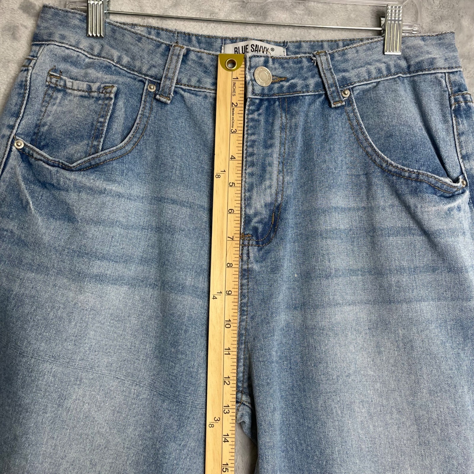 Blue Savvy High Rise Slouchy Mom Fit Baggy Tapered Jeans Womens 13 31 Blue