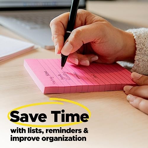 Post-it Super Sticky Notes, 3×3 in, 3 Pads, 2x the Sticking Power, Bright Color