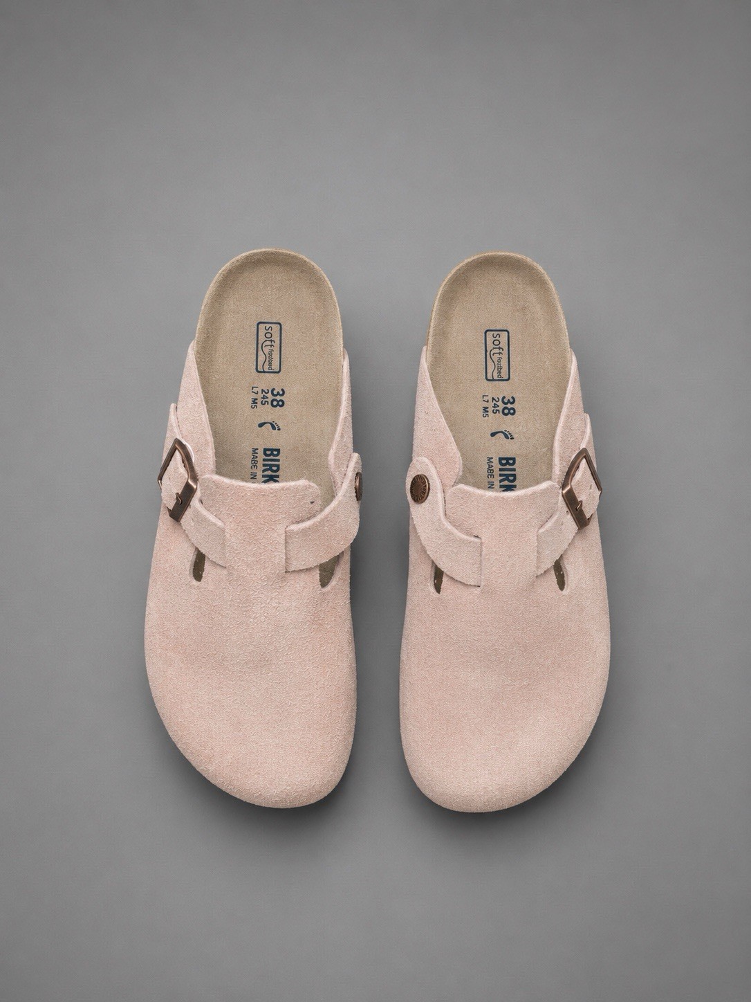 Birkenstock Boston BS Pink Suede Soft Footbed Clogs Women’s US 7 EU 38 NWT