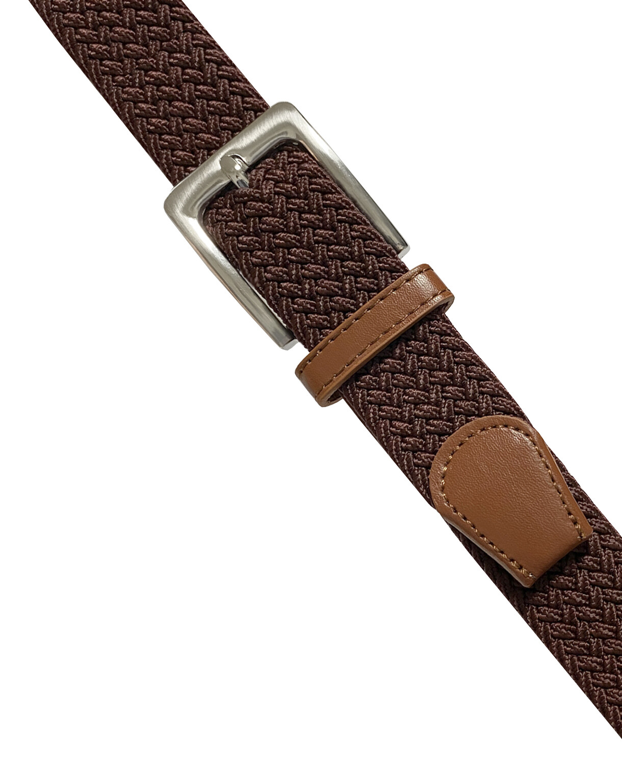 Men’s Stretch Belt Braided Elastic Casual Weave Canvas Fabric Woven Belt 1-3/8″