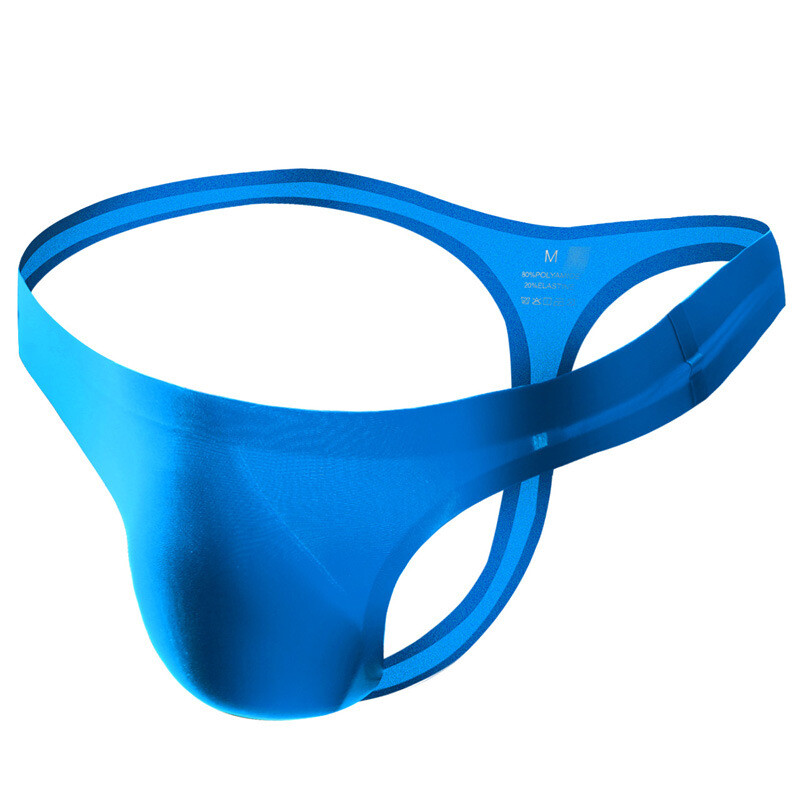 Ultra-thin Seamless Thong Men G Strings Briefs Pouch Ice Silk Underwear T-back
