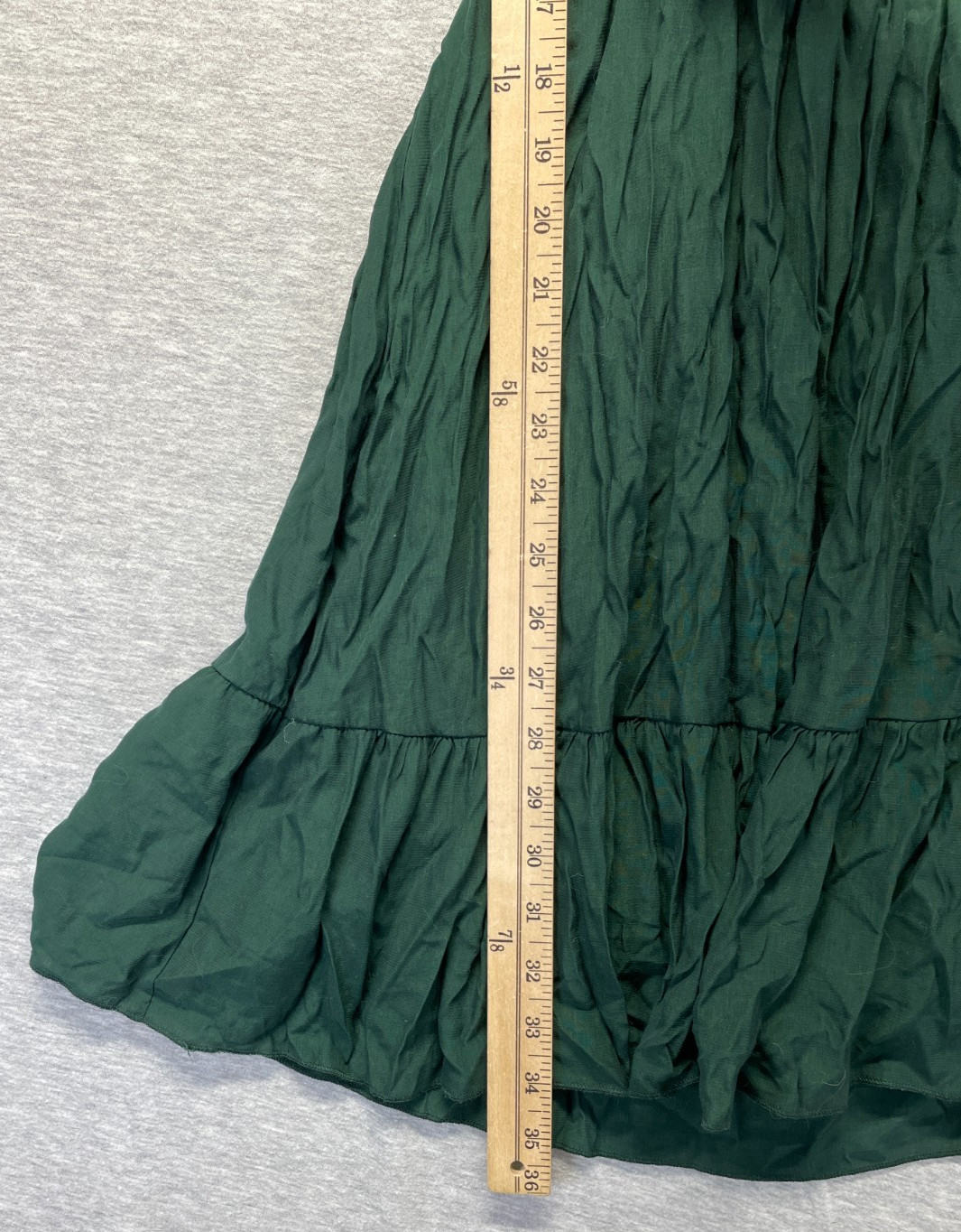 Hesperus Tiered Fit & Flare Dress Womens Medium Green Square Neck Smocked Waist