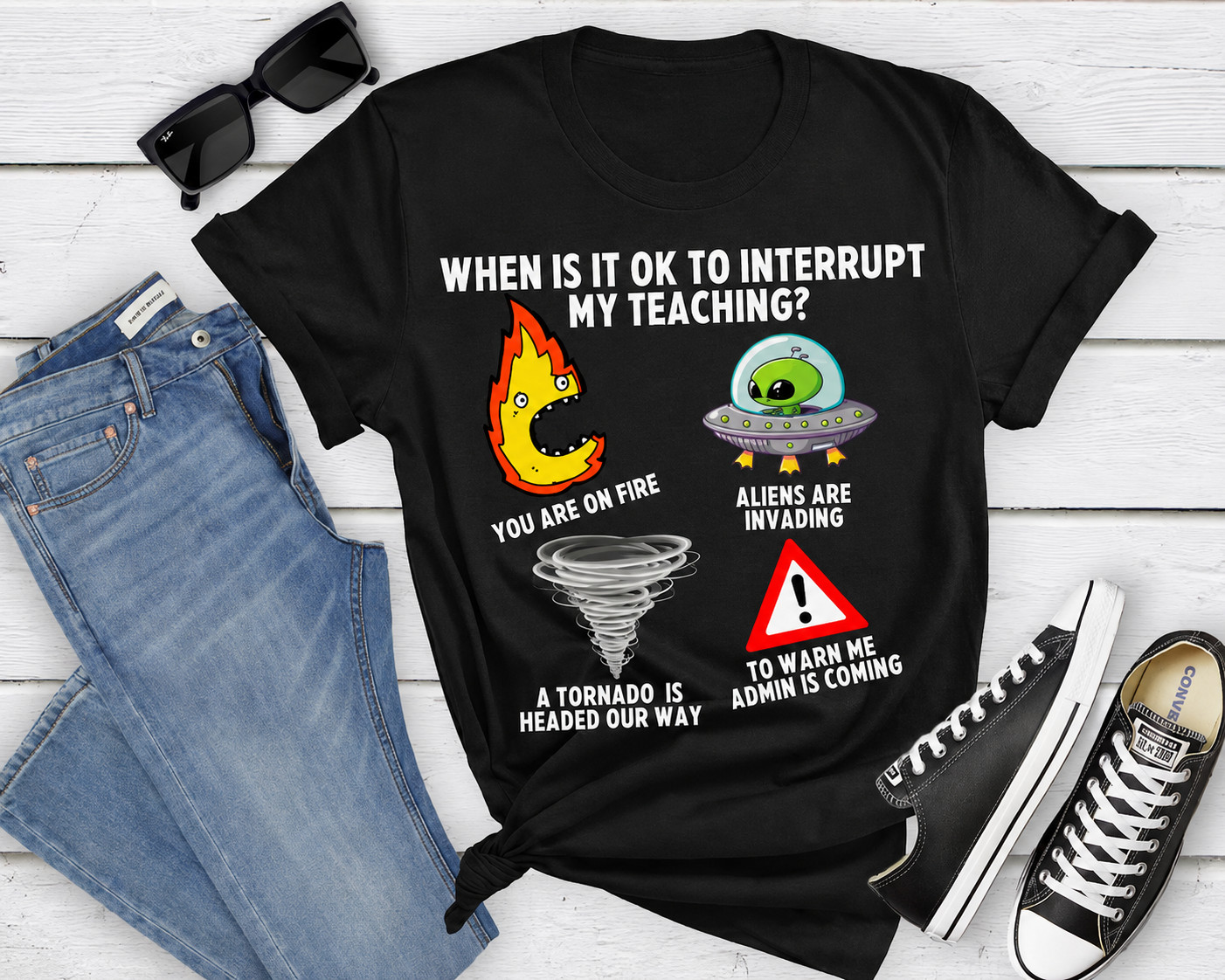 Funny Teacher Shirt When Is It Ok To Interrupt My Teaching Back To Schook Tee