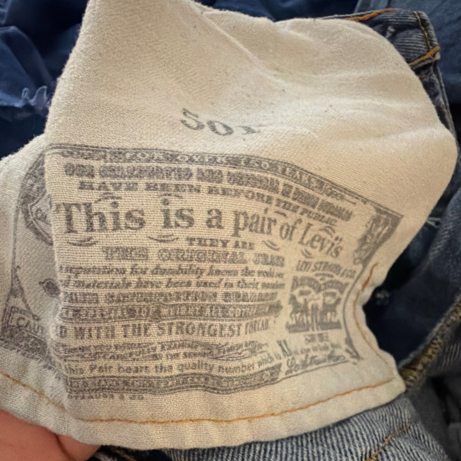 Levi’s 501 Original Fit Button Fly Jeans Men’s W36 L32 Blue Straight Leg