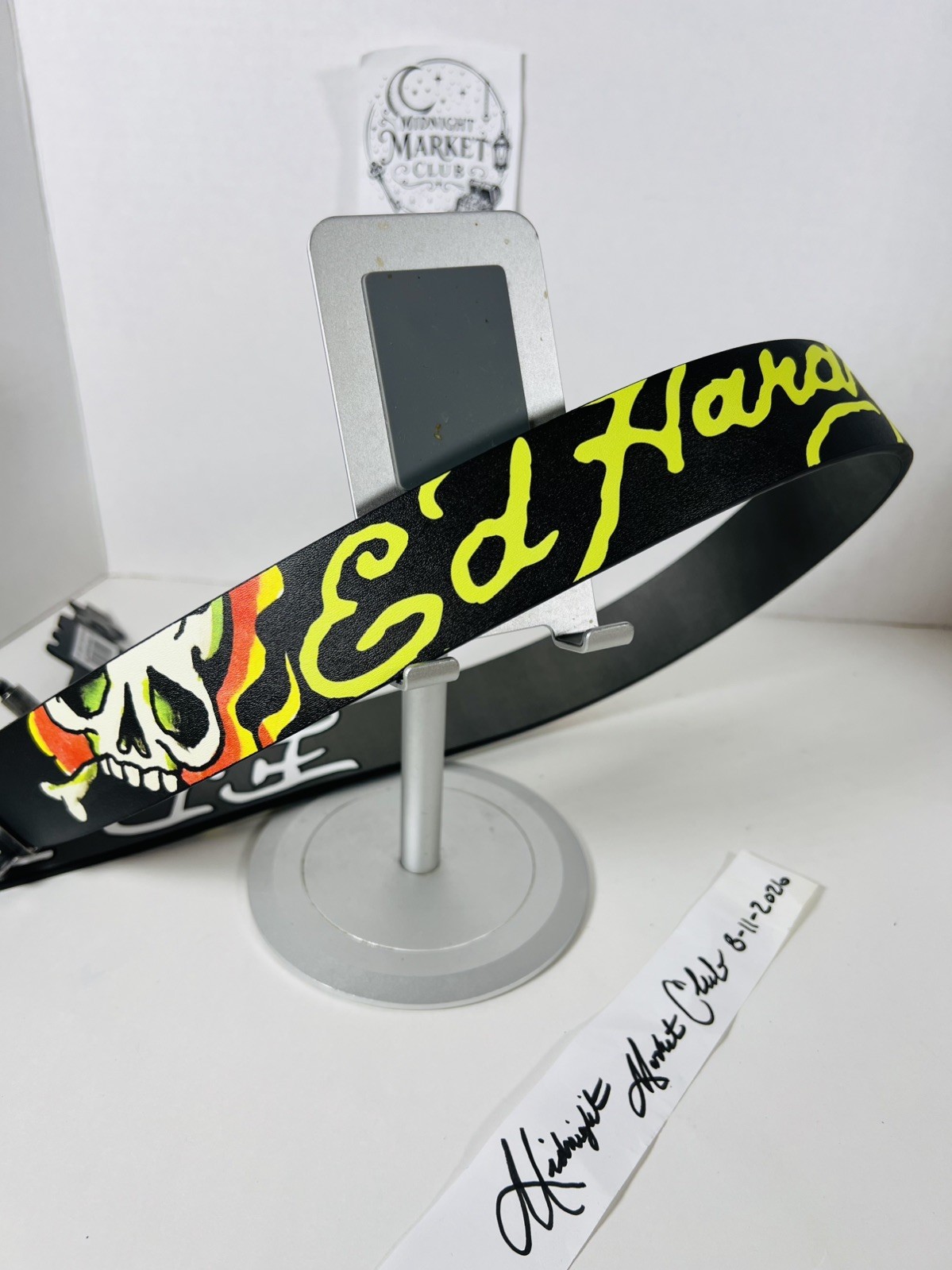 NWT Ed Hardy Men’s Skull Tattoos Reversible Leather Belt SZ 34 Punk Rock Y2K