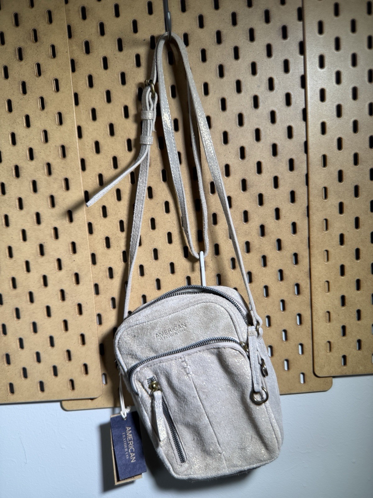 American Leather Co. Metallic gold Small Crossbody Zip Pockets