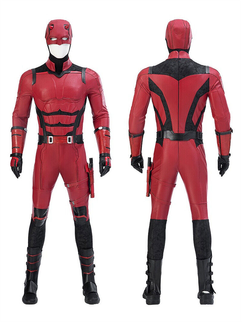 Daredevil Marvel Cosplay Costume Outfits Jumpsuit Shoes Mask Accessories Set Lot