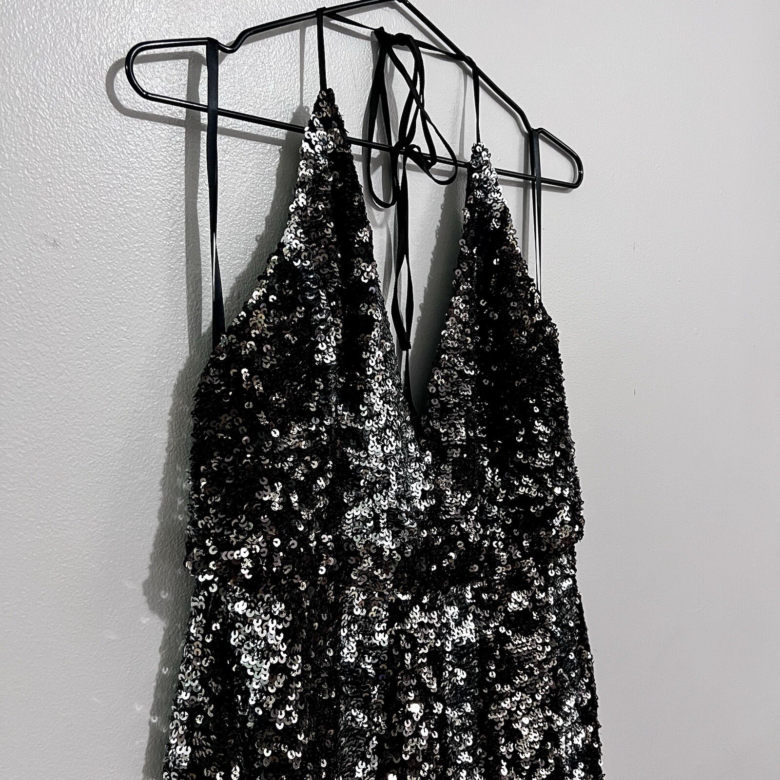 NWT Bardot Disco Barbie Silver, Champagne Gold, & Midnight Black Sequin Jumpsuit