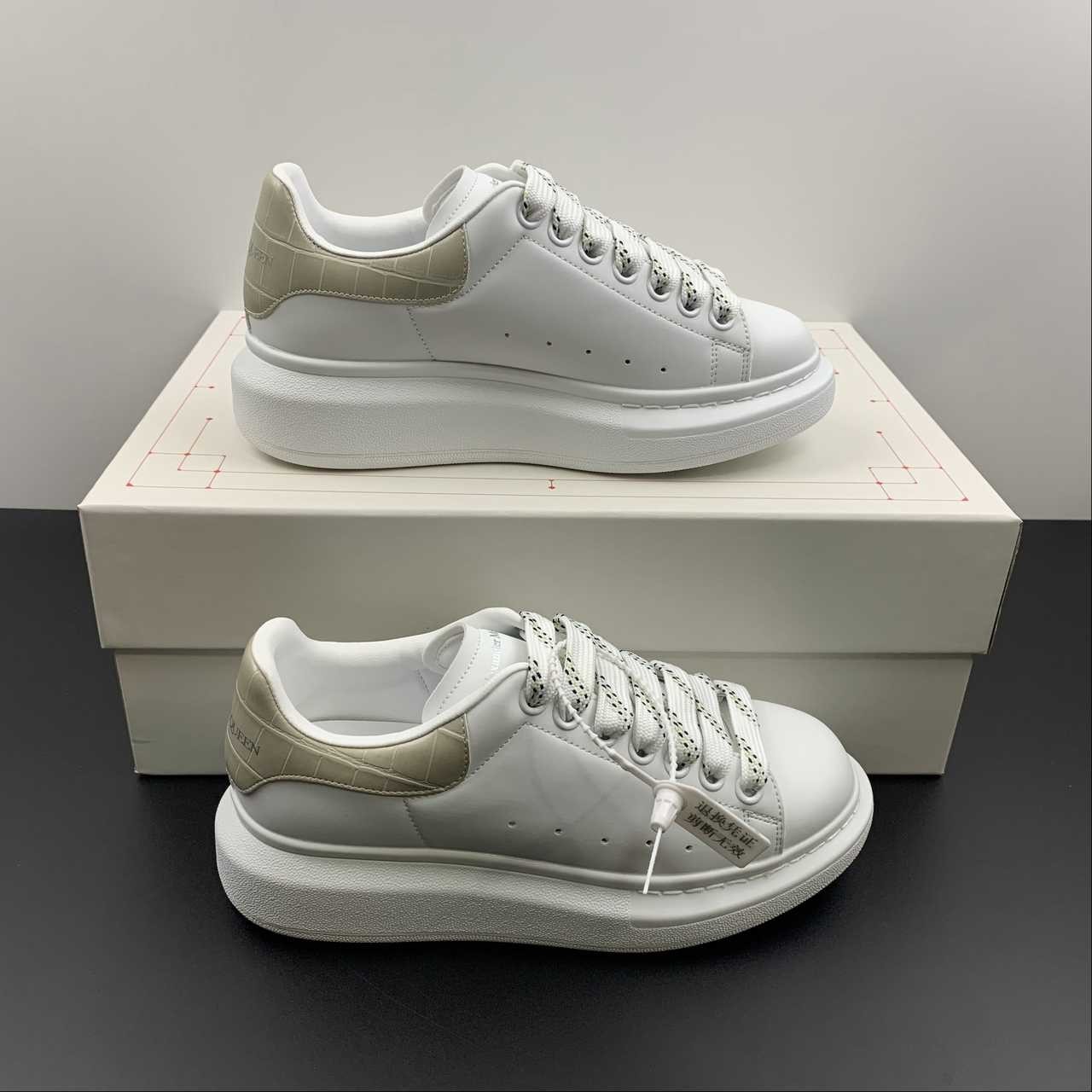 Alexander McQueen Oversized Sneaker “Beige Croc Heel” Men/Women Casual Shoes