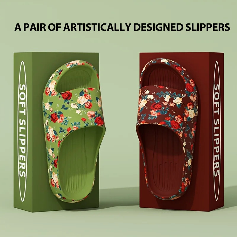 Cloud Slippers Floral Slide Sandals EVA Soft Indoor Outdoor Unisex Shoes