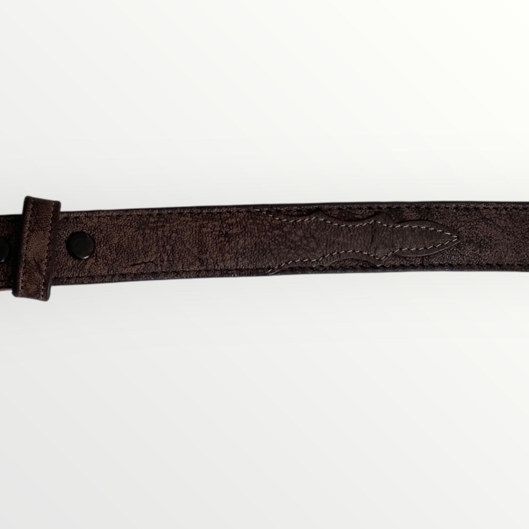 Tony Lama Women’s Brown Leather Western Skinny Belt Size 28 USA Made