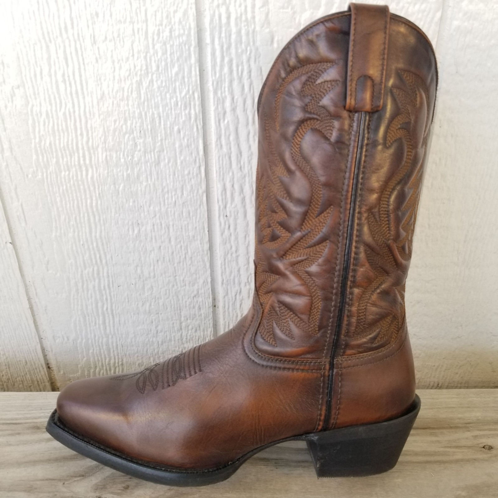 Laredo Lawton Mens Mahogany Brown Leather Western Performance Boots 9 D 68444