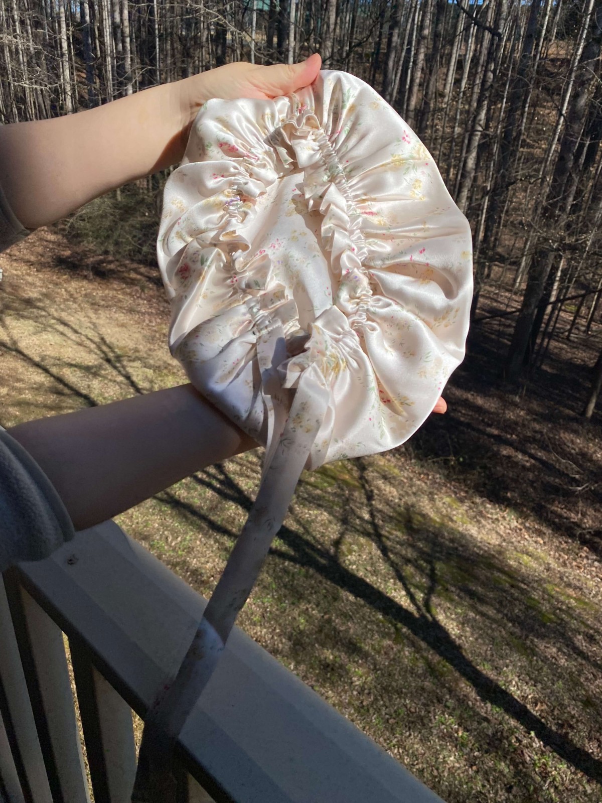 100% Mulberry Silk Double Layer Bonnet, Adjustable Non Slip Sleep Cap