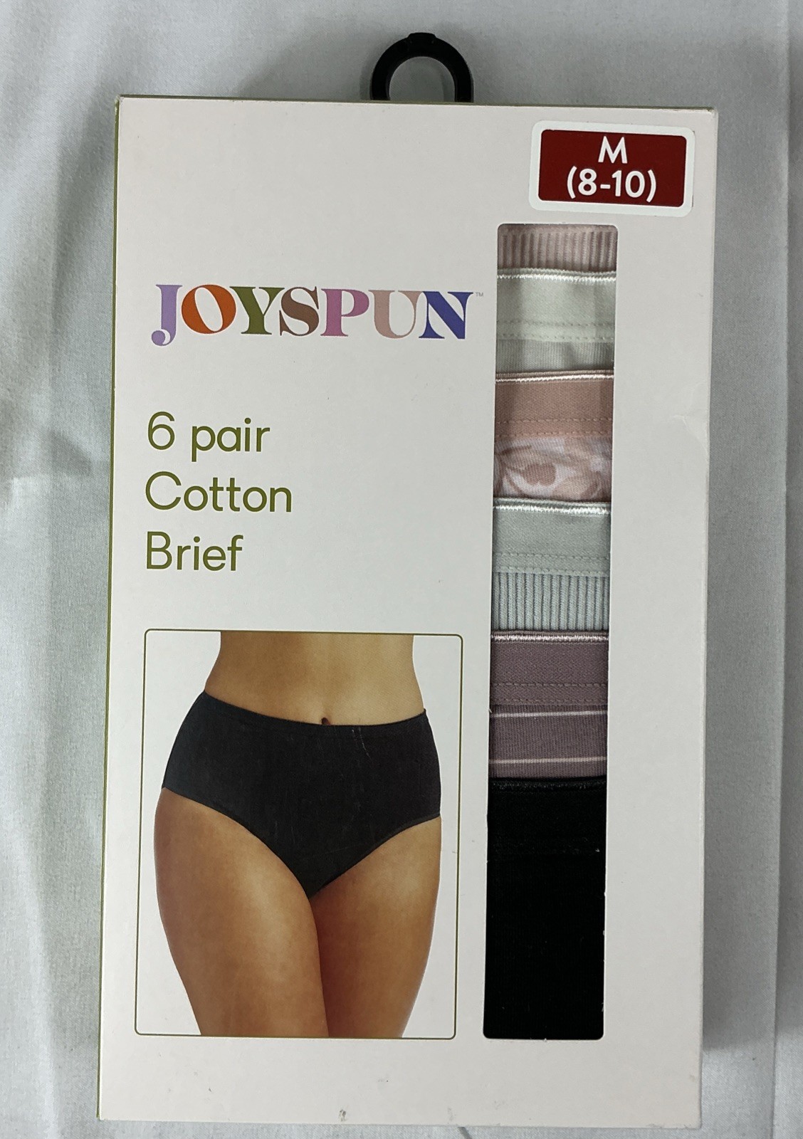 Joyspun Womens Cotton Brief Panties 6 Pack Size M (8-10) New In Box
