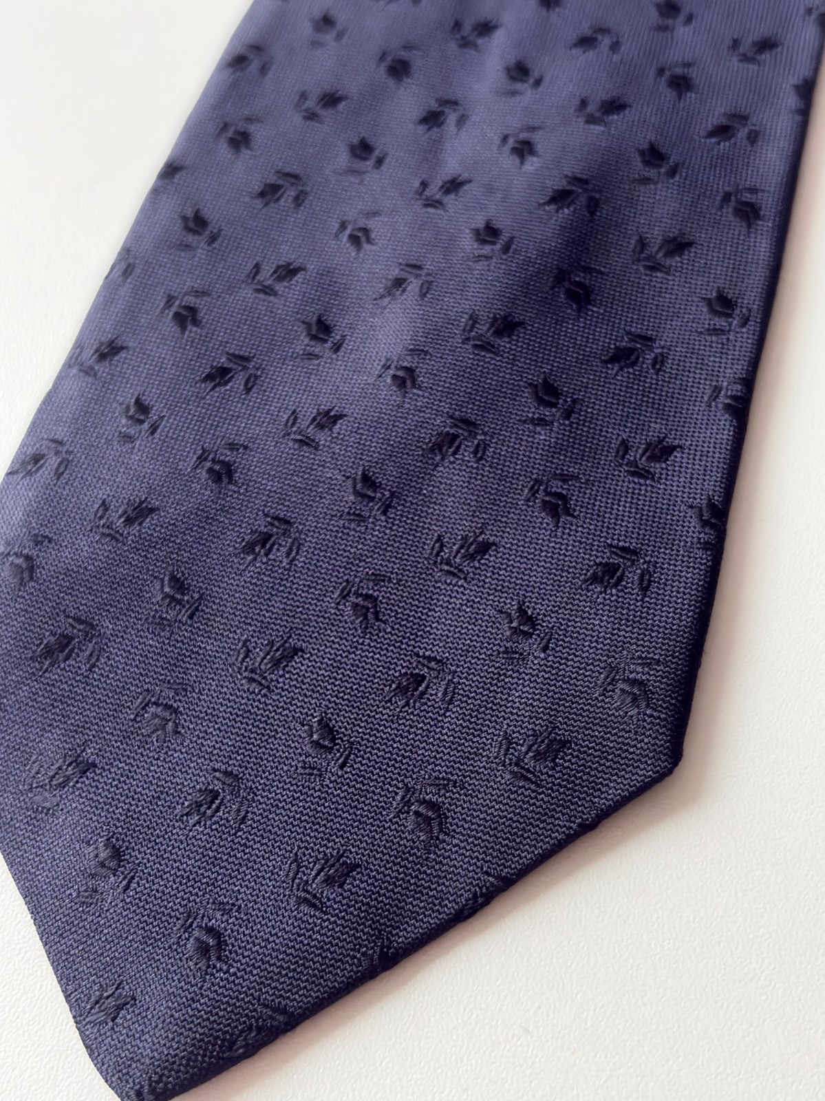 VINCI Silk Tie Navy Blue Small Floral Pattern Italy Classic 100%, 1031